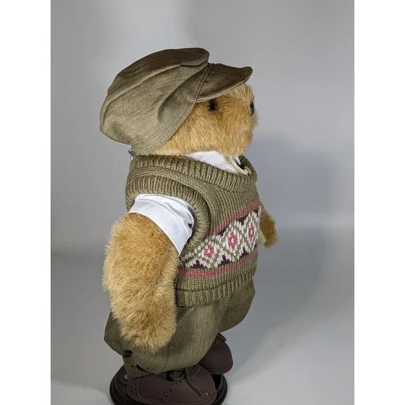 SAND TRAP SAM 12" Golf Bear w/Outfit  Vintage Tender Heart Treasures w/stand - Picture 3 of 6